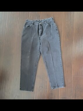 Lee Women's Black Gray Highrise Vintage Jeans 14 Petite, 12 Fit